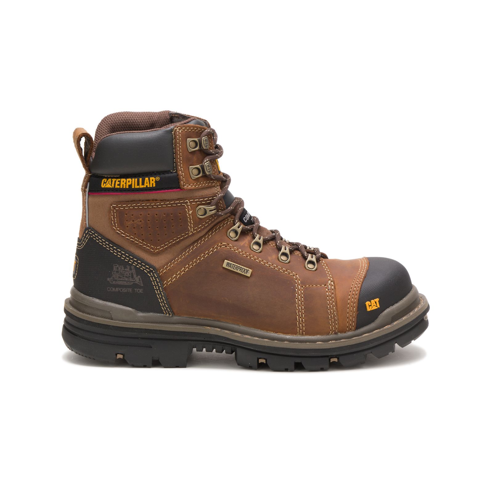 Caterpillar Men's Hauler 6" Waterproof Composite Toe Work Boots Dark Beige CAT-36124